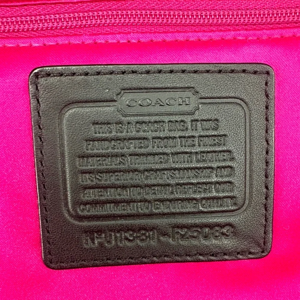 Coach Emma Wool‎ Tweed Tote F25083 Multicolor Leather Trim Shoulder Bag